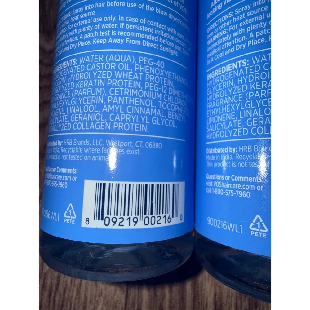 Alberto VO5 Heat Protectant Spray with Biotin Zero Frizz 5oz 4 Pack Bundle